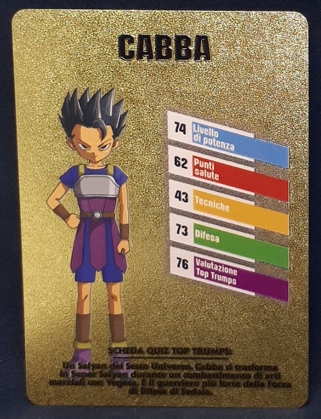 Carte dragon ball z fan card italienne cabba dbz cardamehdz