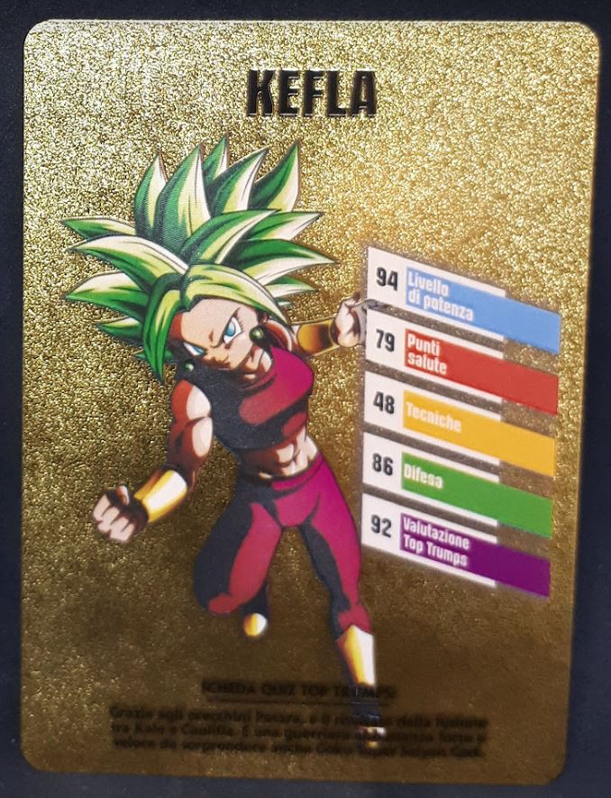 Carte dragon ball z fan card italienne kefla dbz cardamehdz