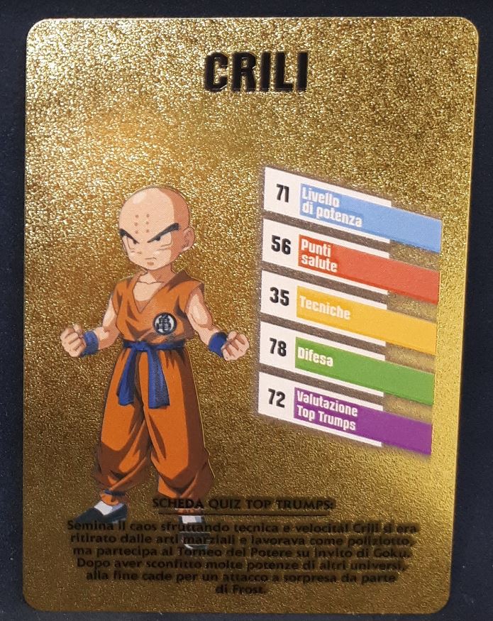 Carte dragon ball z fan card italienne krilin dbz cardamehdz