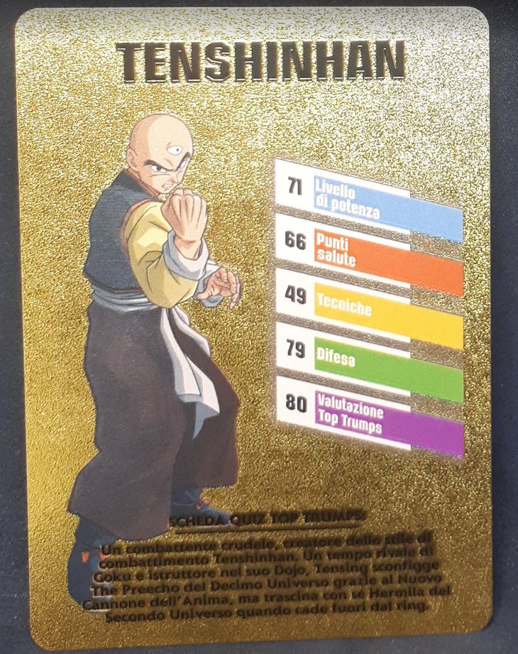 Carte dragon ball z fan card italienne tenshinhan dbz 