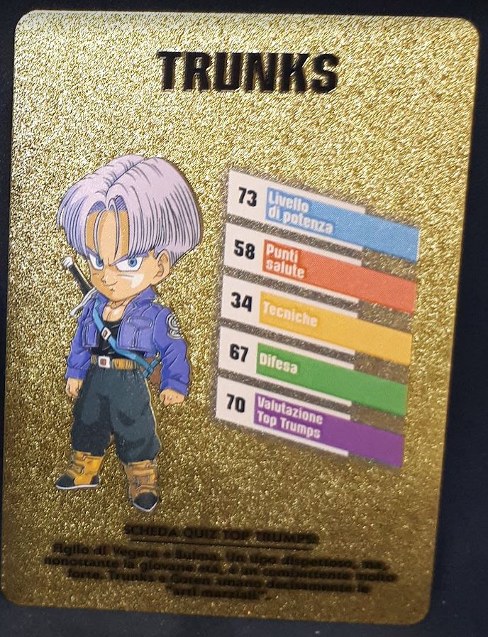 Carte dragon ball z fan card italienne trunks dbz cardamehdz 