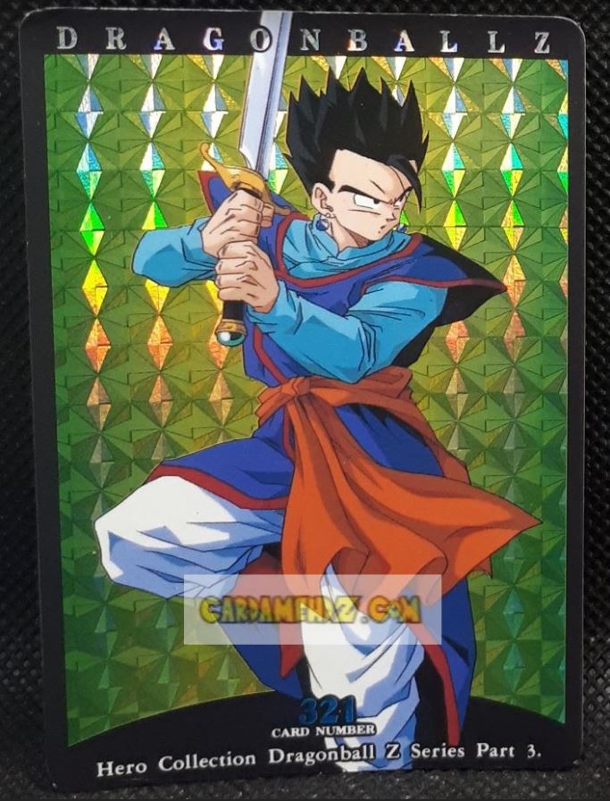 Carte dragon ball z hero collection part 3 n° 321 (1995) amada songohan dbz prisme holo foil cardamehdz point com mehdz atout