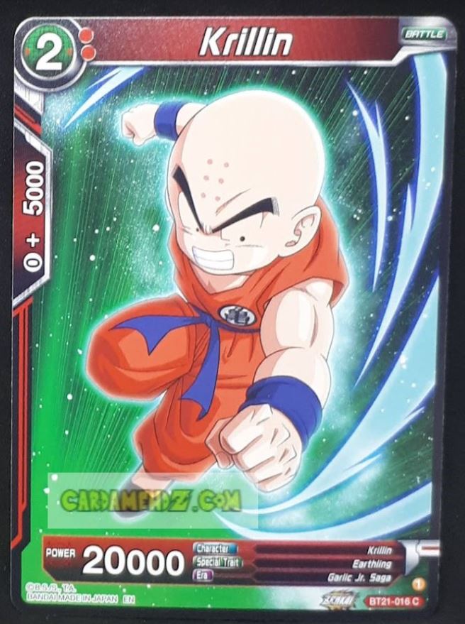 carte Dragon Ball Super Card Game Wild Resurgence n° BT21-016 C (us) bandai krilin dbs cardamehdz point com