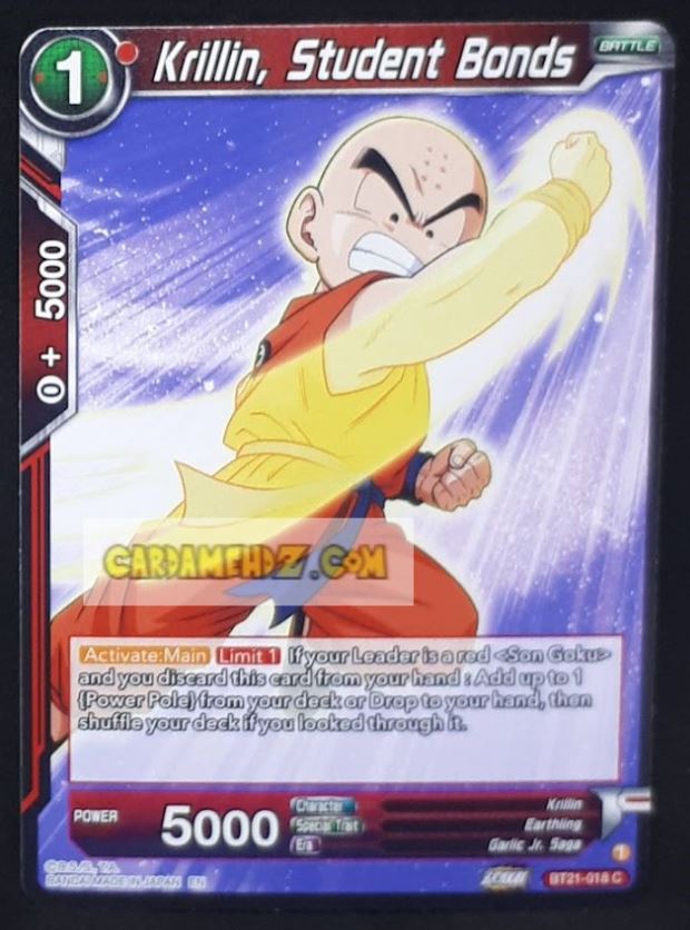 carte Dragon Ball Super Card Game Wild Resurgence n° BT21-018 C (us) bandai krilin student bonds dbs cardamehdz point com