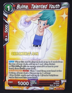 carte Dragon Ball Super Card Game Wild Resurgence n° BT21-020 C (us) bandai bulma talented youth dbs cardamehdz point com