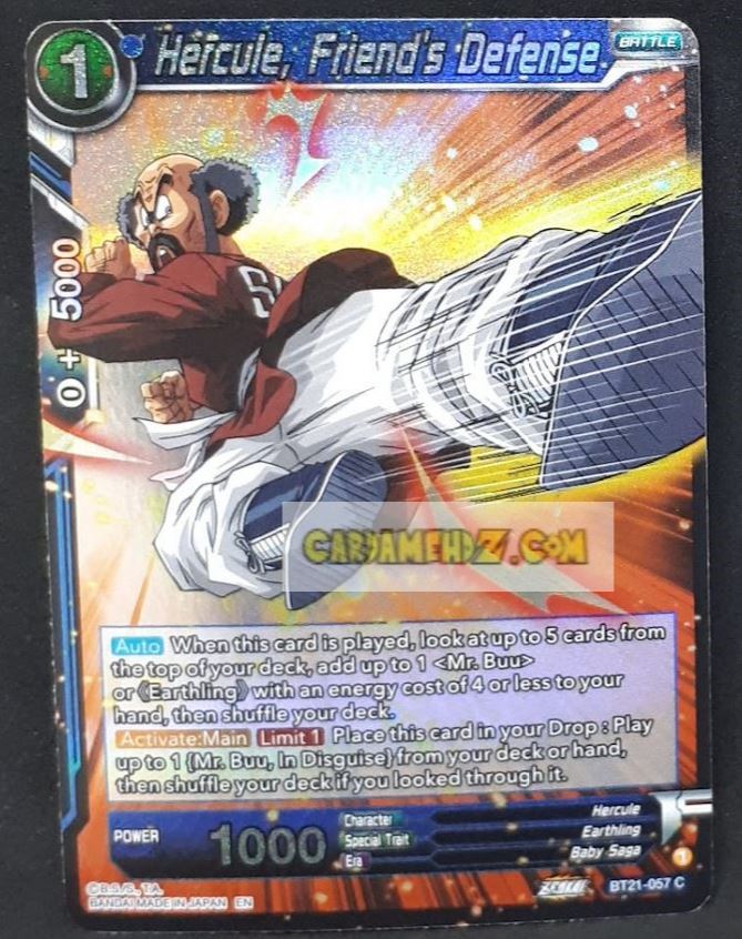 carte Dragon Ball Super Card Game Wild Resurgence n° BT21-057 (foil) (us) bandai hercules  friend s defense dbs prisme holo cardamehdz point com