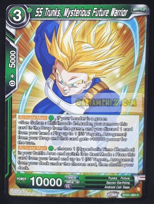 carte Dragon Ball Super Card Game Wild Resurgence n° BT21-082 C (us) bandai ss trunks mysterious future warrior dbs cardamehdz point com