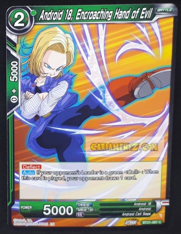 carte Dragon Ball Super Card Game Wild Resurgence n° BT21-087 C (us) bandai android 18 enchroaching hand of evil dbs cardamehdz point com