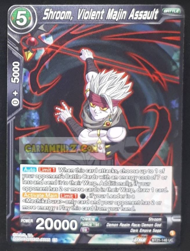 carte Dragon Ball Super Card Game Wild Resurgence n° BT21-140 UC (us) bandai shroom violent majin assault dbs cardamehdz point com