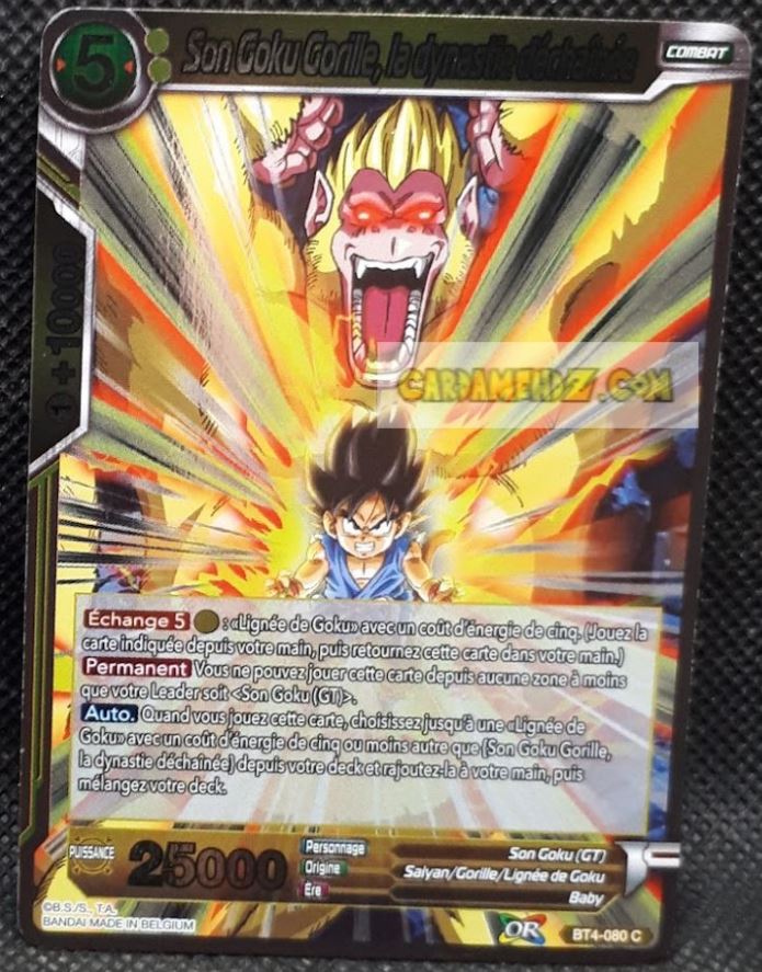 carte Dragon Ball Super Card Game fr Part4 Colossal Warfare BT4-080 C bandai son goku gorille la dynastie dechainee dbscg prisme foil holo cardamehdz point com