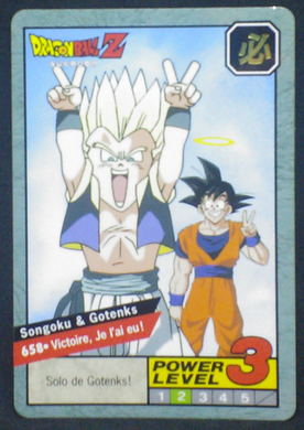 carte dragon ball z Carddass Le Grand Combat part 5 n°658 bandai 1996