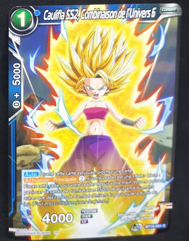 Carte Dragon Ball Super Card Game FR UWS Boost Saiyan Showdown BT15-041 C bandai SS2 caulifla combinaison de l univers 6 dbscg cardamehdz 