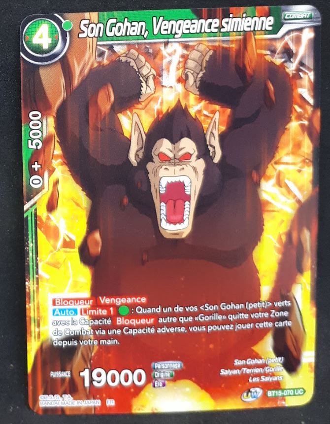 Carte Dragon Ball Super Card Game FR UWS Boost Saiyan Showdown BT15-070 UC bandai songohan vengeance simienne dbscg
