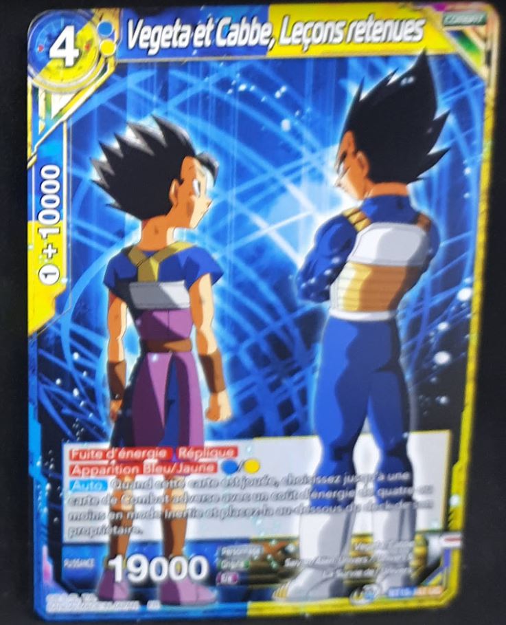 Carte Dragon Ball Super Card Game FR UWS Boost Saiyan Showdown BT15-147 UC bandai vegeta & cabba leçons retenues dbscg cardamehdz 