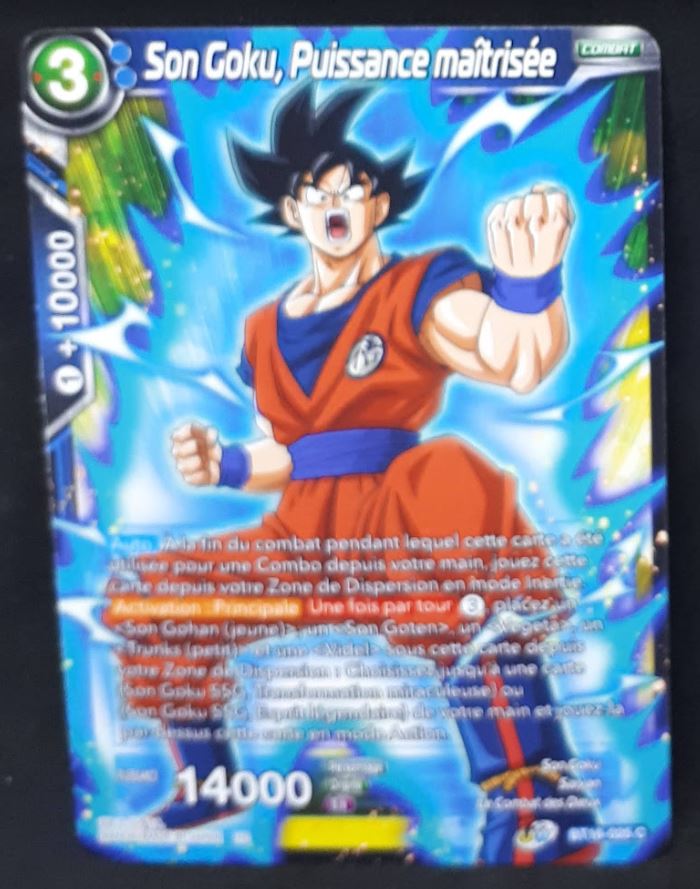 Carte Dragon Ball Super Card Game FR Unison Warrior Series Boost Set 7 BT16-025 UC (2022) bandai songoku puissance maitrisée dbscg cardamehdz