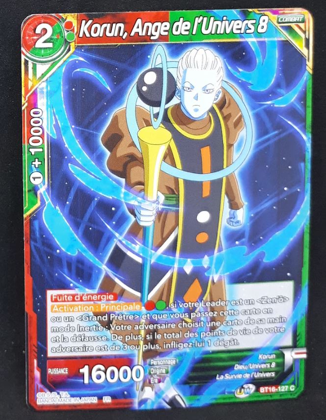 Carte Dragon Ball Super Card Game FR Unison Warrior Series Boost Set 7 BT16-127 C (2022) bandai korun ange de l univers 8 dbscg cardamehdz 