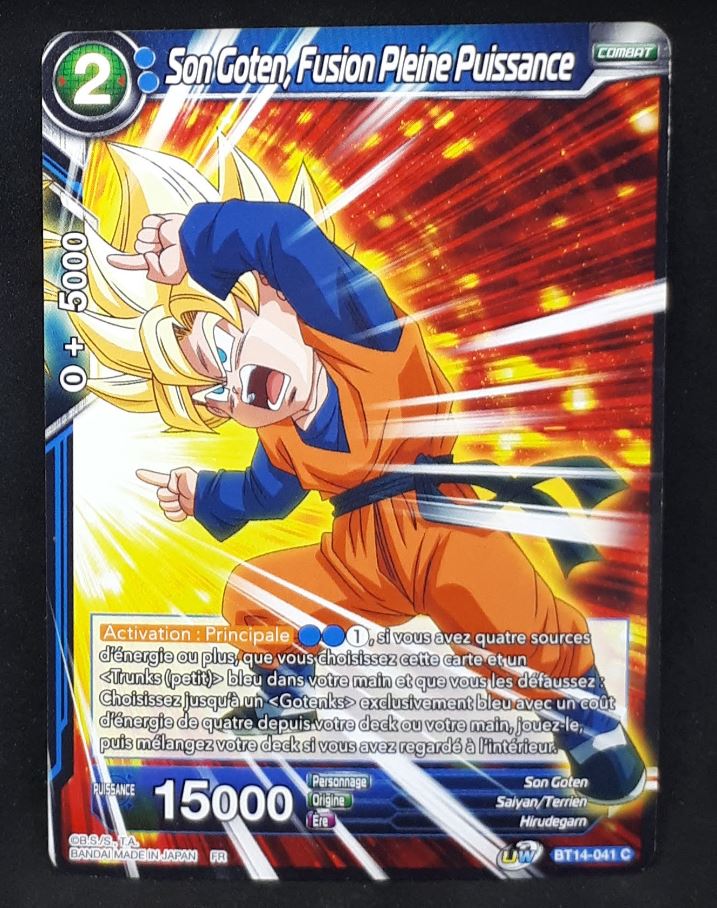 Carte Dragon Ball Super Card Game FR Unison Warrior Series Set 05 BT14-041 C bandai songoten fusion pleine puissance dbscg cardamehdz 
