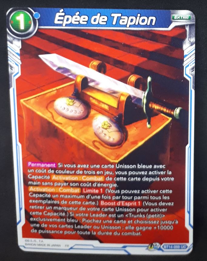 Carte Dragon Ball Super Card Game FR Unison Warrior Series Set 05 BT14-059 UC bandai épée de tapion dbscg cardamehdz 