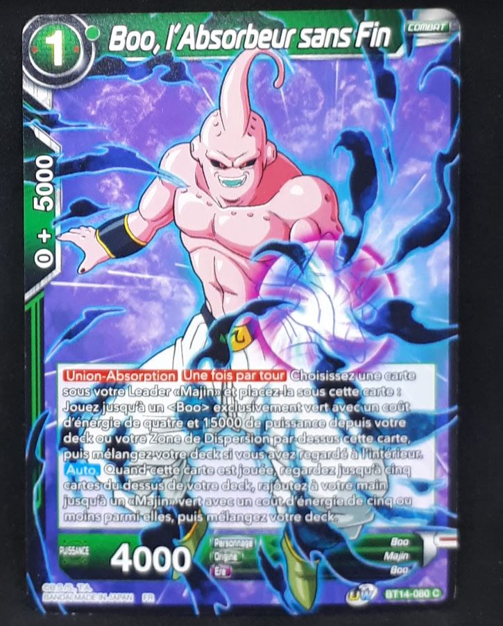 Carte Dragon Ball Super Card Game FR Unison Warrior Series Set 05 BT14-080 C bandai boo l aborsbeur sans fin dbscg cardamehdz 