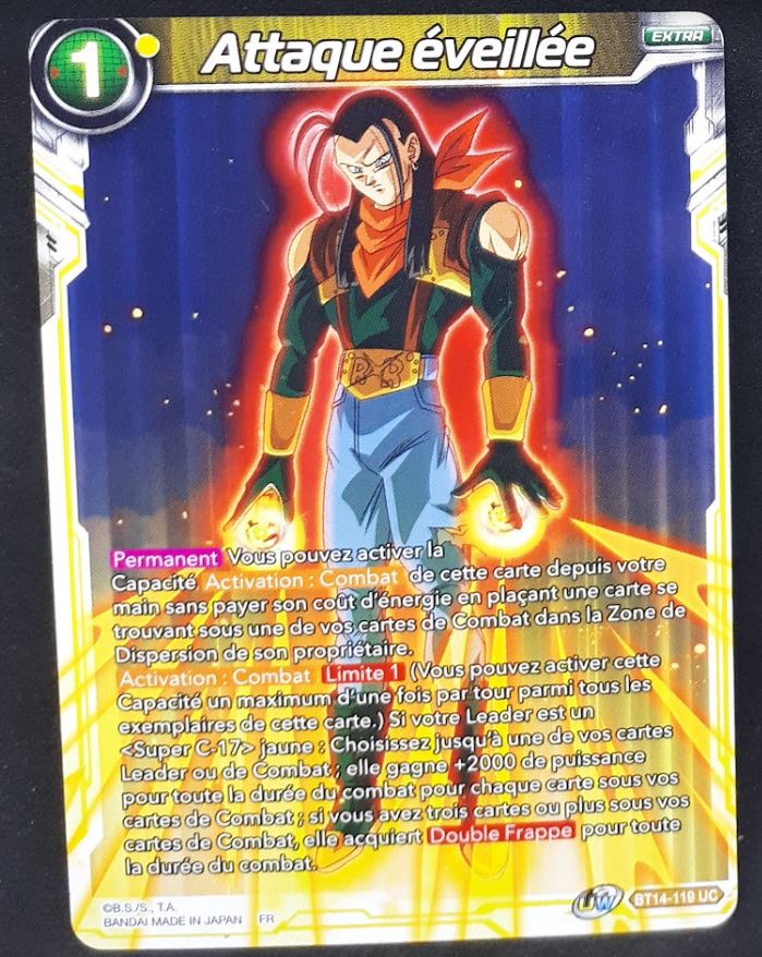 Carte Dragon Ball Super Card Game FR Unison Warrior Series Set 05 BT14-119 UC bandai attaque éveillée dbscg cardamehdz 