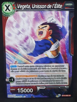 Carte Dragon Ball Super Card Game Fr Rise of the Unison Warrior BT10-005 UC (2020) bandai Vegeta, Unisson de l'Élite dbscg cardamehdz
