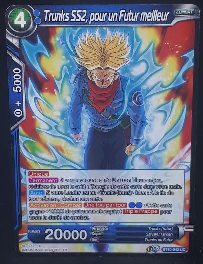 Carte Dragon Ball Super Card Game Fr Rise of the Unison Warrior BT10-043 UC (2020) bandai trunks ss2 pour un futur meilleur dbscg cardamehdz