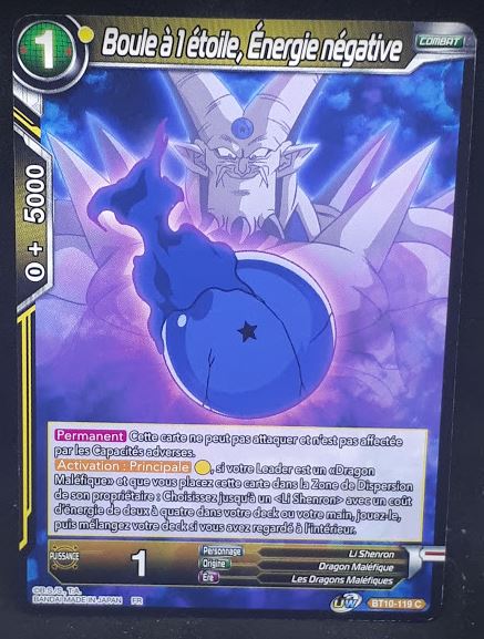 Carte Dragon Ball Super Card Game Fr Rise of the Unison Warrior BT10-119 UC (2020) bandai boule a 1 etoile energie negative li shenron dbscg cardamehdz