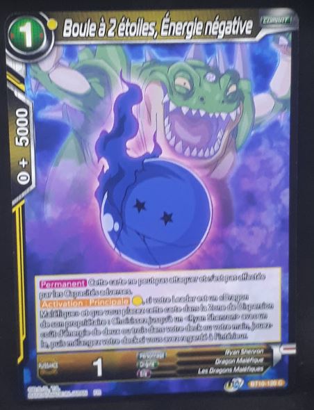 Carte Dragon Ball Super Card Game Fr Rise of the Unison Warrior BT10-120 C (2020) bandai Boule à 2 étoiles, Énergie négative dbscg cardamehdz