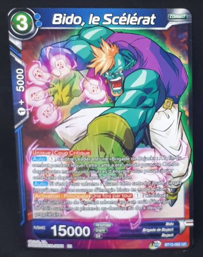 Carte Dragon Ball Super Card Game Fr Unison Warrior Series Set 04 BT13-052 UC (2021) bandai Bido, le Scélérat dbscg cardamehdz