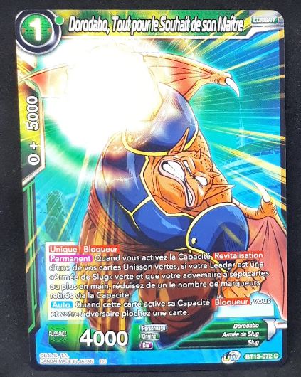 Carte Dragon Ball Super Card Game Fr Unison Warrior Series Set 04 BT13-072 C (2021) bandai dorobado tout pour le souhait de son maitre dbscg 