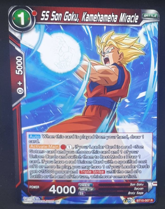 Carte Dragon Ball Super Card Game Us UWS Boost Saiyan Showdown BT15-007 R bandai ss songoku kamehameha miracle dbscg