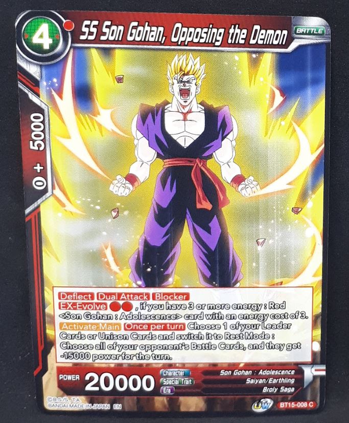 Carte Dragon Ball Super Card Game Us UWS Boost Saiyan Showdown BT15-008 C bandai ss songohan opposing the demon dbscg 