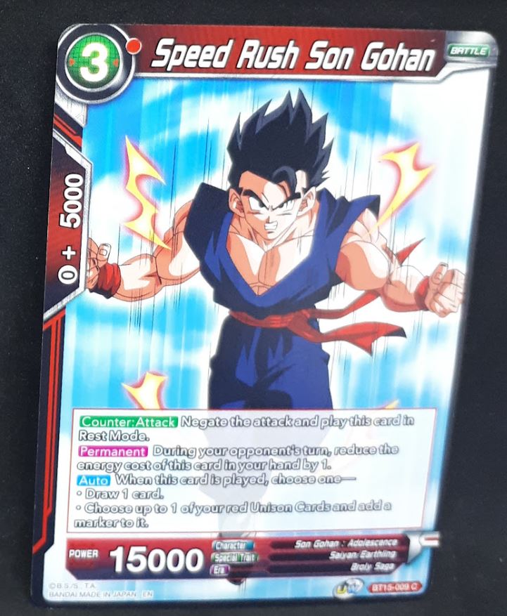 Carte Dragon Ball Super Card Game Us UWS Boost Saiyan Showdown BT15-009 C bandai speed rush son gohan dbscg