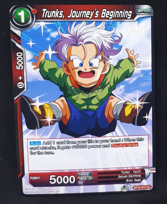 Carte Dragon Ball Super Card Game Us UWS Boost Saiyan Showdown BT15-013 UC bandai TRUNKS JOURNEY S BEGINNING dbscg