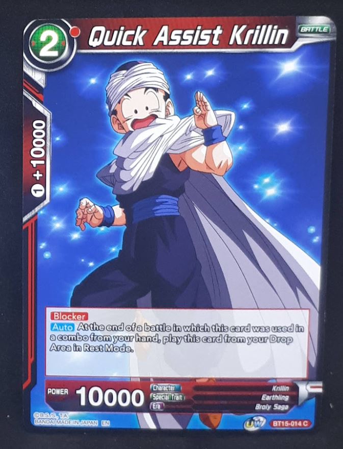 Carte Dragon Ball Super Card Game Us UWS Boost Saiyan Showdown BT15-014 C bandai quick assist krilin dbscg