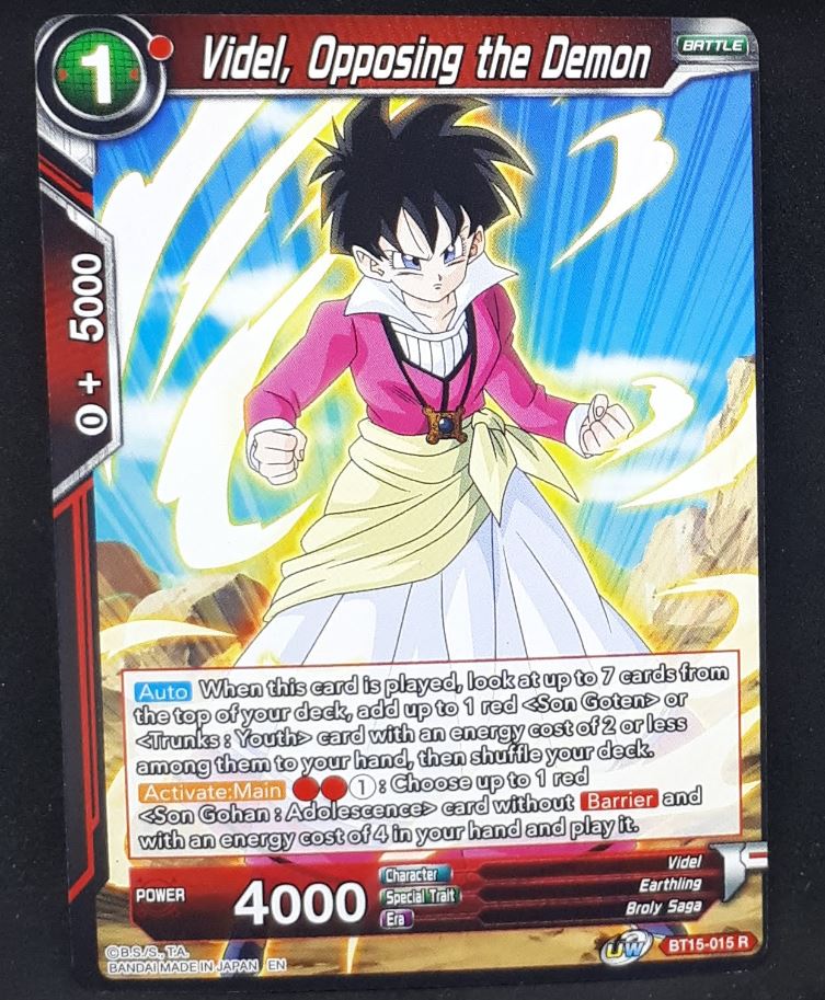Carte Dragon Ball Super Card Game Us UWS Boost Saiyan Showdown BT15-015 R bandai videl opposing the demon dbscg