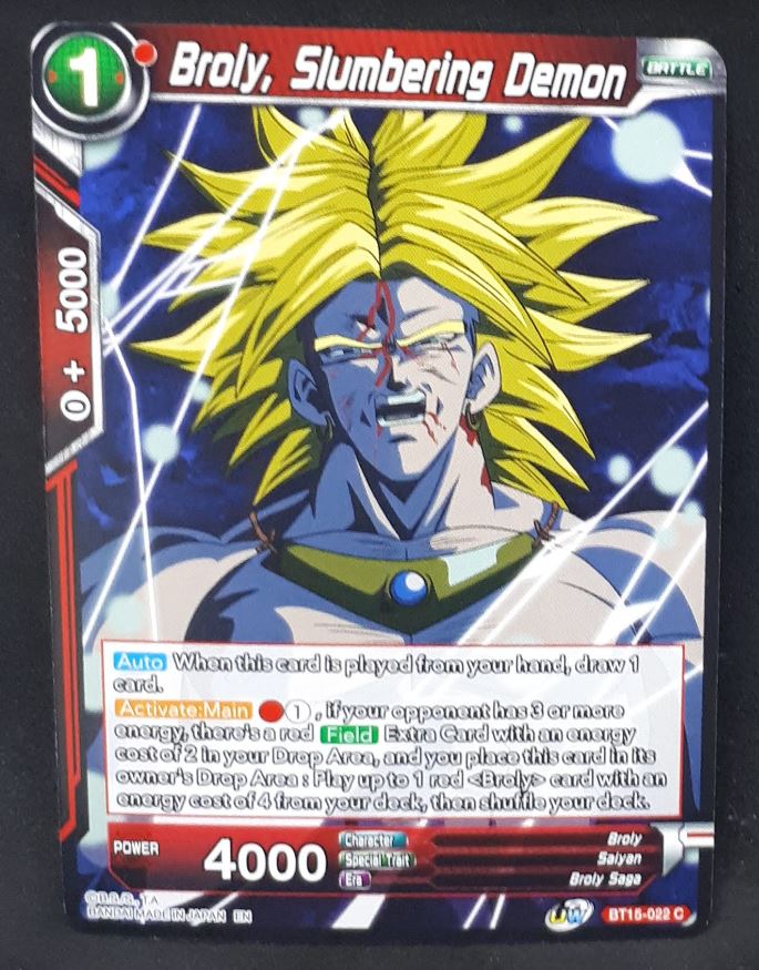 Carte Dragon Ball Super Card Game Us UWS Boost Saiyan Showdown BT15-022 C bandai broly slumbering demon dbscg 