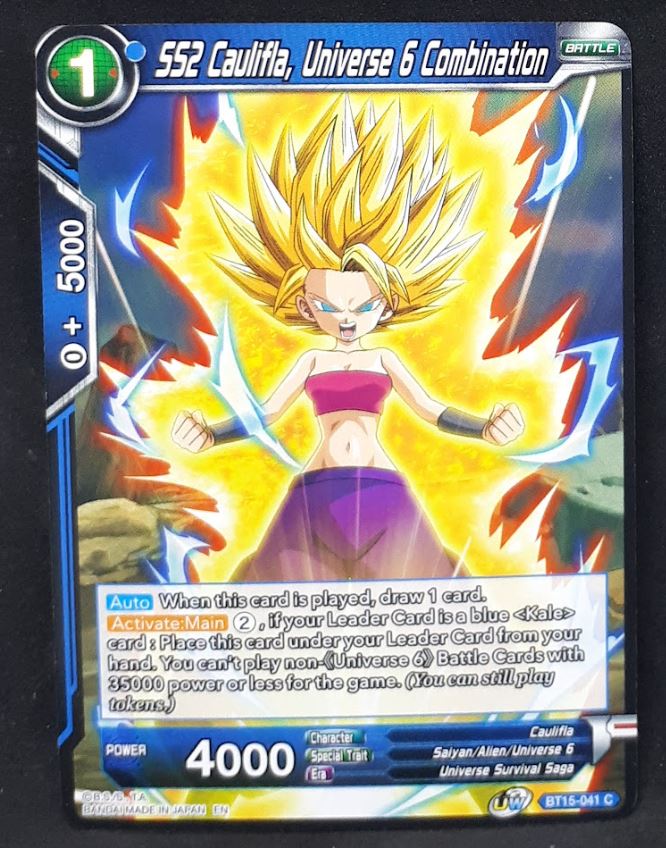 Carte Dragon Ball Super Card Game Us UWS Boost Saiyan Showdown BT15-041 C bandai SS2 caulifla universe 6 combination dbscg