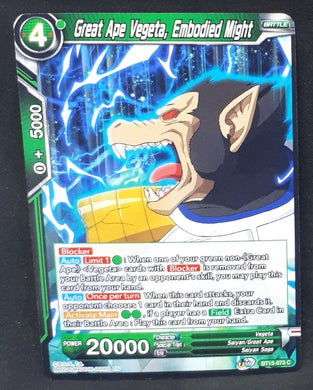 Carte Dragon Ball Super Card Game Us UWS Boost Saiyan Showdown BT15-073 C bandai great ape vegeta embodied might dbscg cardamehdz