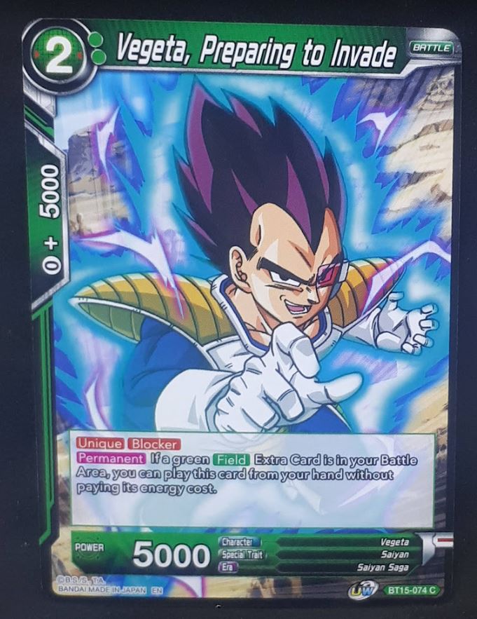 Carte Dragon Ball Super Card Game Us UWS Boost Saiyan Showdown BT15-074 C bandai vegeta prepare to invade dbscg
