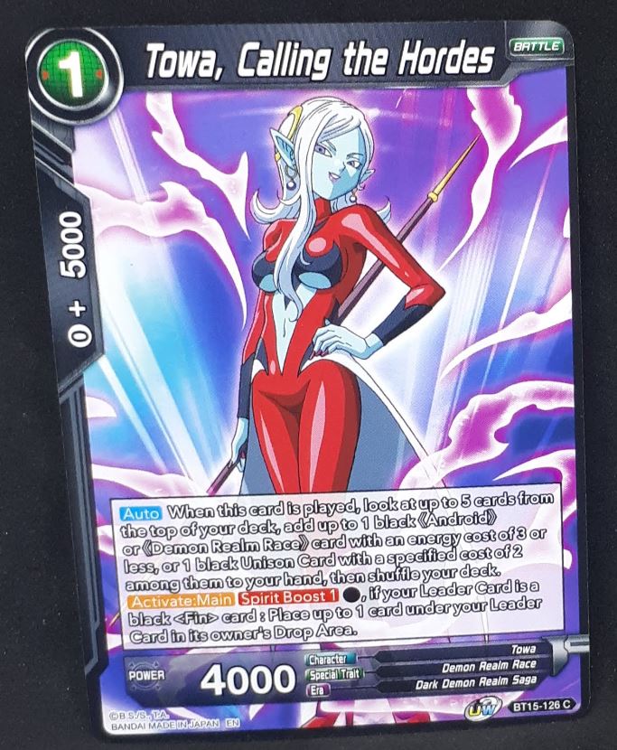 Carte Dragon Ball Super Card Game Us UWS Boost Saiyan Showdown BT15-126 C bandai towa calling the hordes dbscg cardamehdz