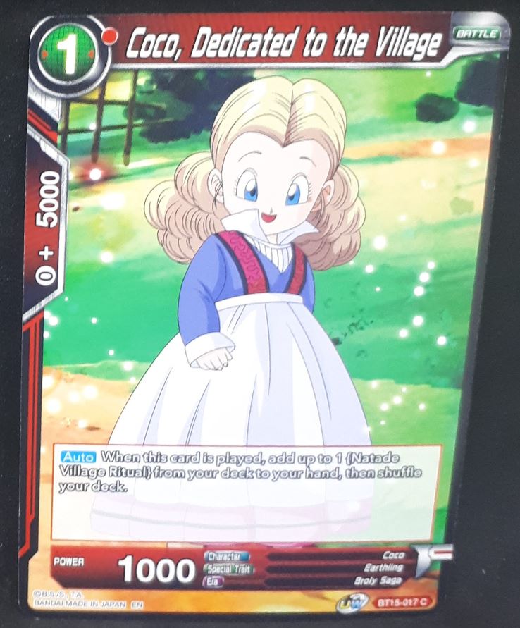 Carte Dragon Ball Super Card Game Us BT15-017 C bandai COCO DEDICATED TO THE VILLAGE dbscg 