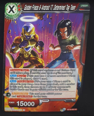 Carte Dragon Ball Super Card Game Us Unison Warrior Series Boost Set 7 BT16-003 UC (2022) bandai golden frieza android 17 determined tag team dbscg