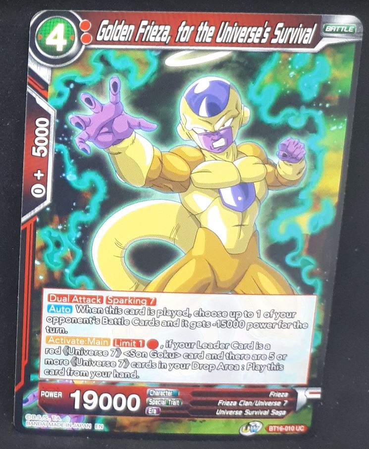 Carte Dragon Ball Super Card Game Us Unison Warrior Series Boost Set 7 BT16-010 UC (2022) bandai golden freezer for the universe's survival dbscg