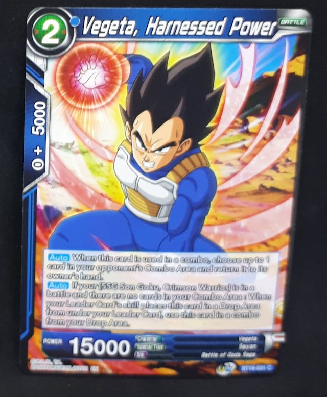 Carte Dragon Ball Super Card Game Us Unison Warrior Series Boost Set 7 BT16-031 UC (2022) bandai vegeta harnessed power dbscg cardamehdz 