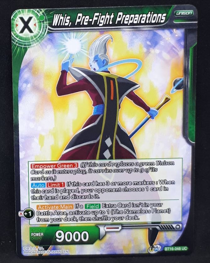 Carte Dragon Ball Super Card Game Us Unison Warrior Series Boost Set 7 BT16-048 UC (2022) bandai whis pre fight preparations dbscg 