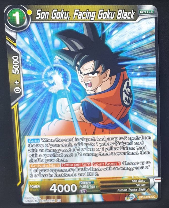 Carte Dragon Ball Super Card Game Us Unison Warrior Series Boost Set 7 BT16-076 UC (2022) bandai songoku facing goku black dbscg 