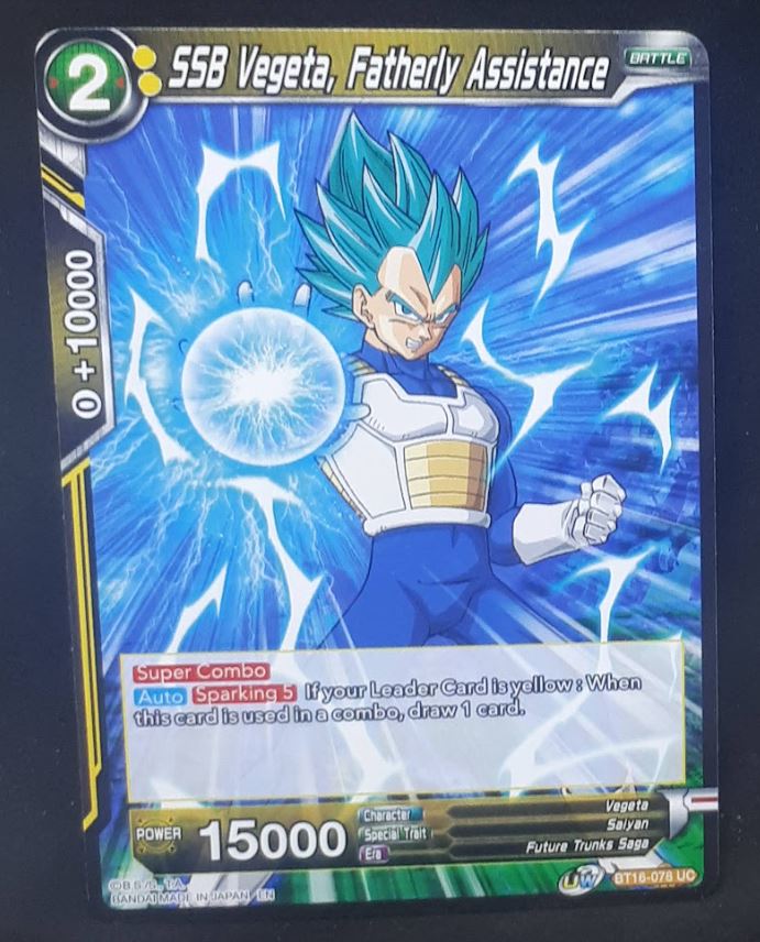 Carte Dragon Ball Super Card Game Us Unison Warrior Series Boost Set 7 BT16-078 UC (2022) bandai ssb vegeta fatherly assistance dbscg