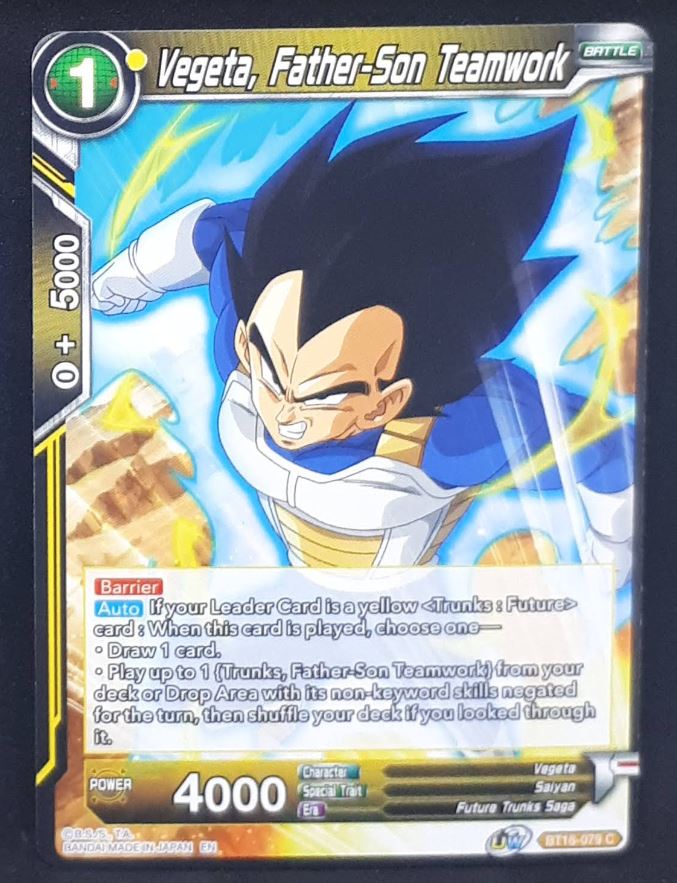 Carte Dragon Ball Super Card Game Us Unison Warrior Series Boost Set 7 BT16-079 C (2022) bandai vegeta father son teamwork dbscg