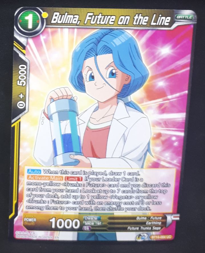 Carte Dragon Ball Super Card Game Us Unison Warrior Series Boost Set 7 BT16-084 UC (2022) bandai bulma future on the line dbscg 